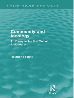 cover image of Community and Ideology (Routledge Revivals)